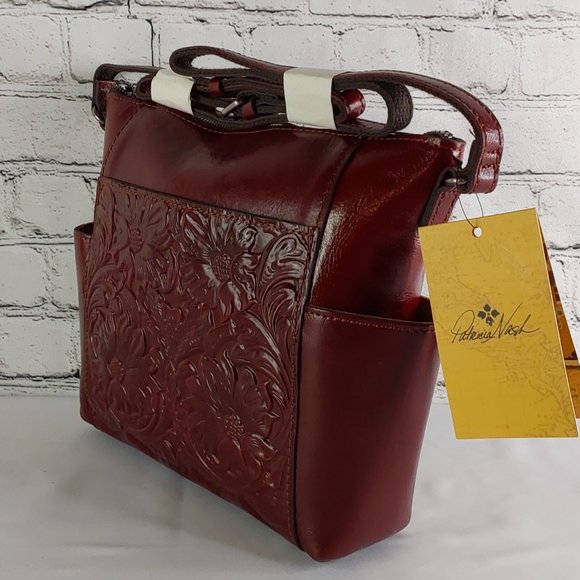 'PATRICIA NASH' 'AVELEY' CARRY-ALL ETCHED LEATHER CROSSBODY BAG - Picture 5 of 16